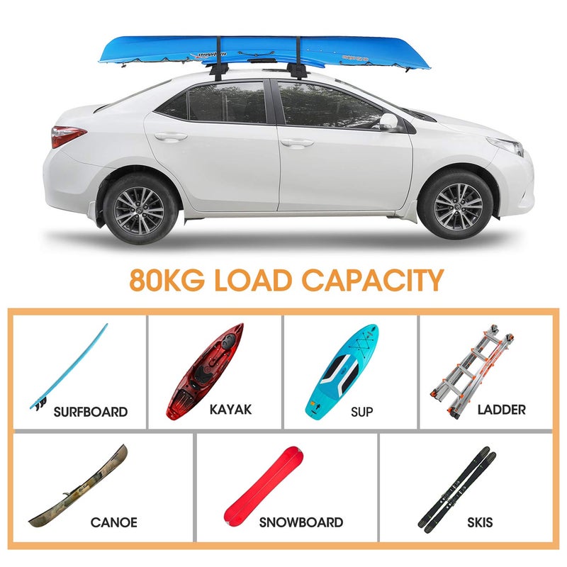 HEYTRIP Universal Soft Roof Rack Pads for Kayak/Surfboard/SUP/Canoe with 15FT Tie-Down Straps and Storage Bag - Image 2
